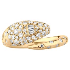 Nigaam Serpens Diamond Coil Ring Size 7 in 18K Yellow Gold (0.82 Cts, G/VS1)