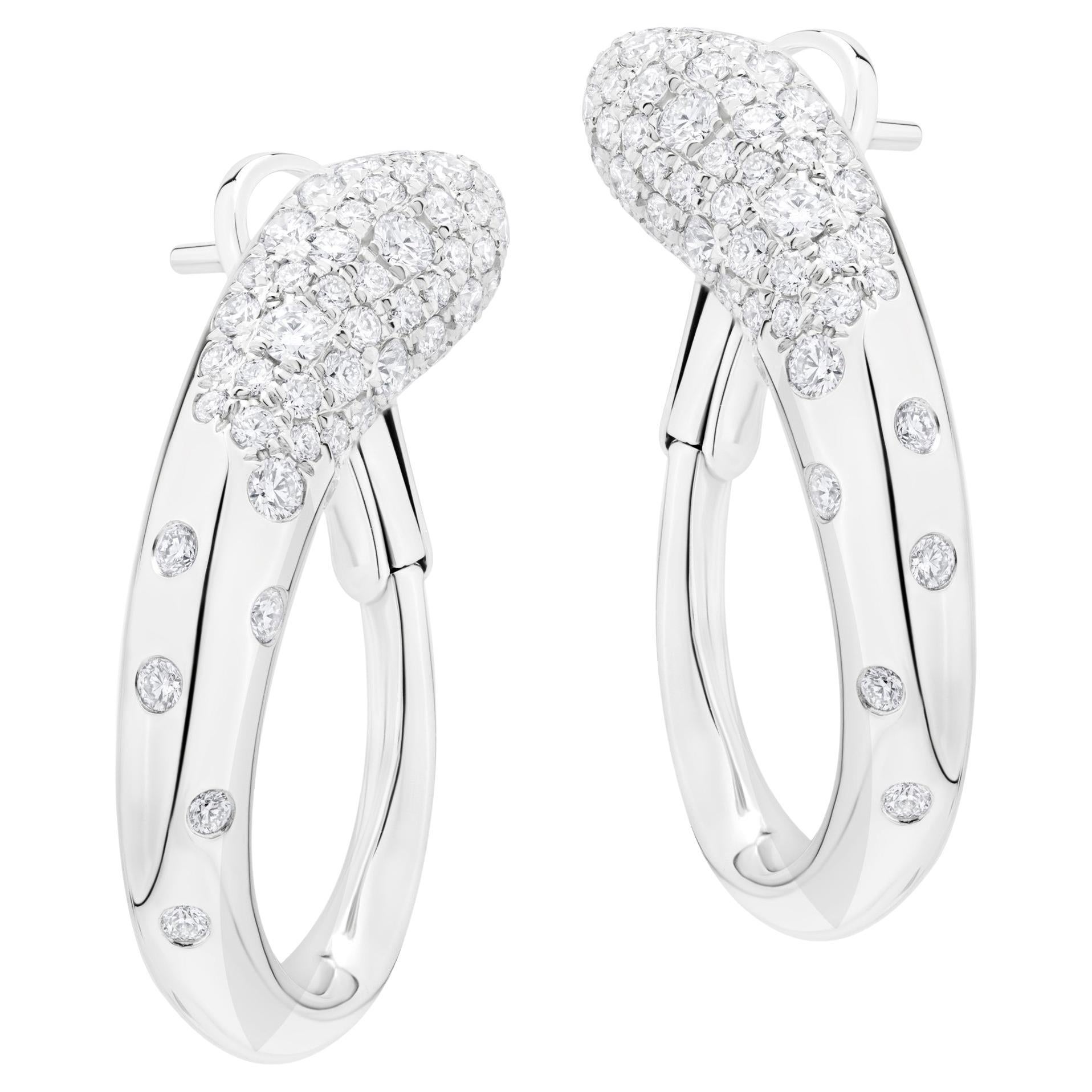 Nigaam Serpens Diamond Hoop Earrings in 18K White Gold (1.16 Cts, GH/VS)