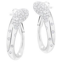 Nigaam Serpens Diamond Hoop Earrings in 18K White Gold (1.16 Cts, GH/VS)