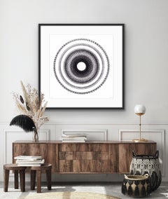 Flock 5, Black and White Abstract Drawing, Starling Art, Nature Art, Monochrome