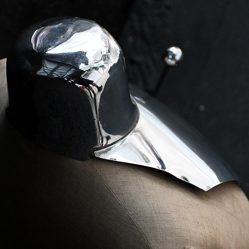 British Nigel Coates Chrome and Linen Display Bust