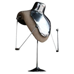 Vintage Nigel Coates Chrome and Linen Display Bust