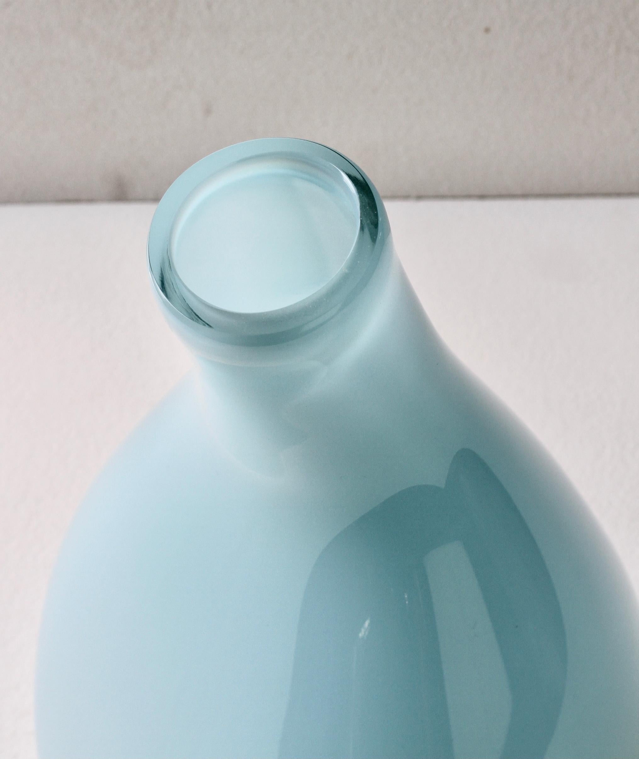 Nigel Coates pour Salviati - Grand vase surdimensionné en verre de Murano bleu italien en vente 13