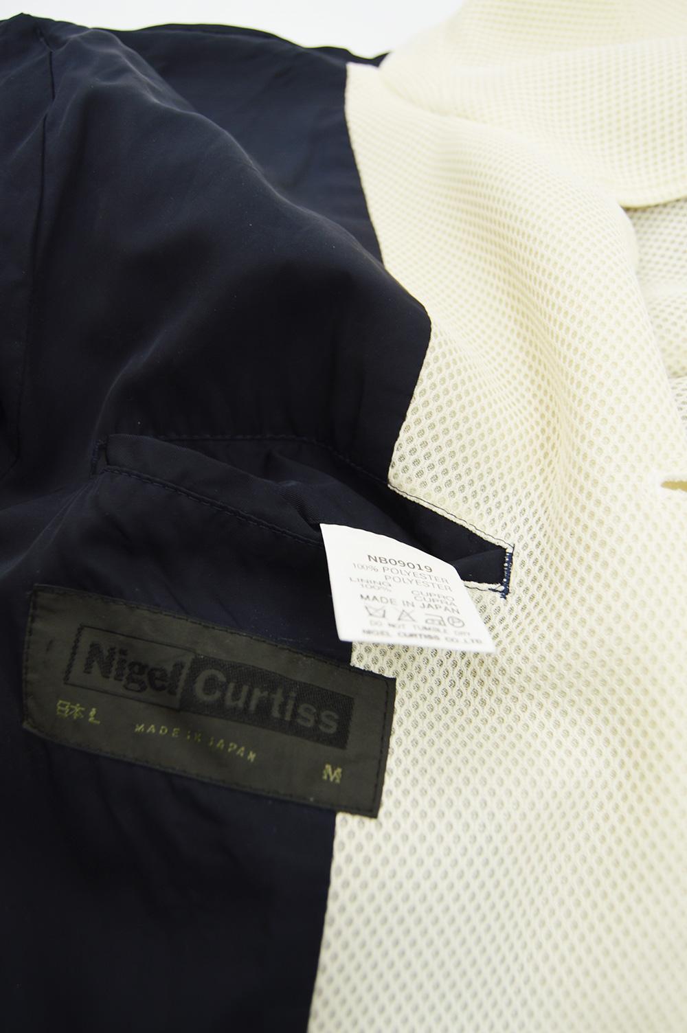 Nigel Curtiss Vintage Men's Japaese Cream Mesh Jacket, 1990s In Good Condition For Sale In Doncaster, South Yorkshire