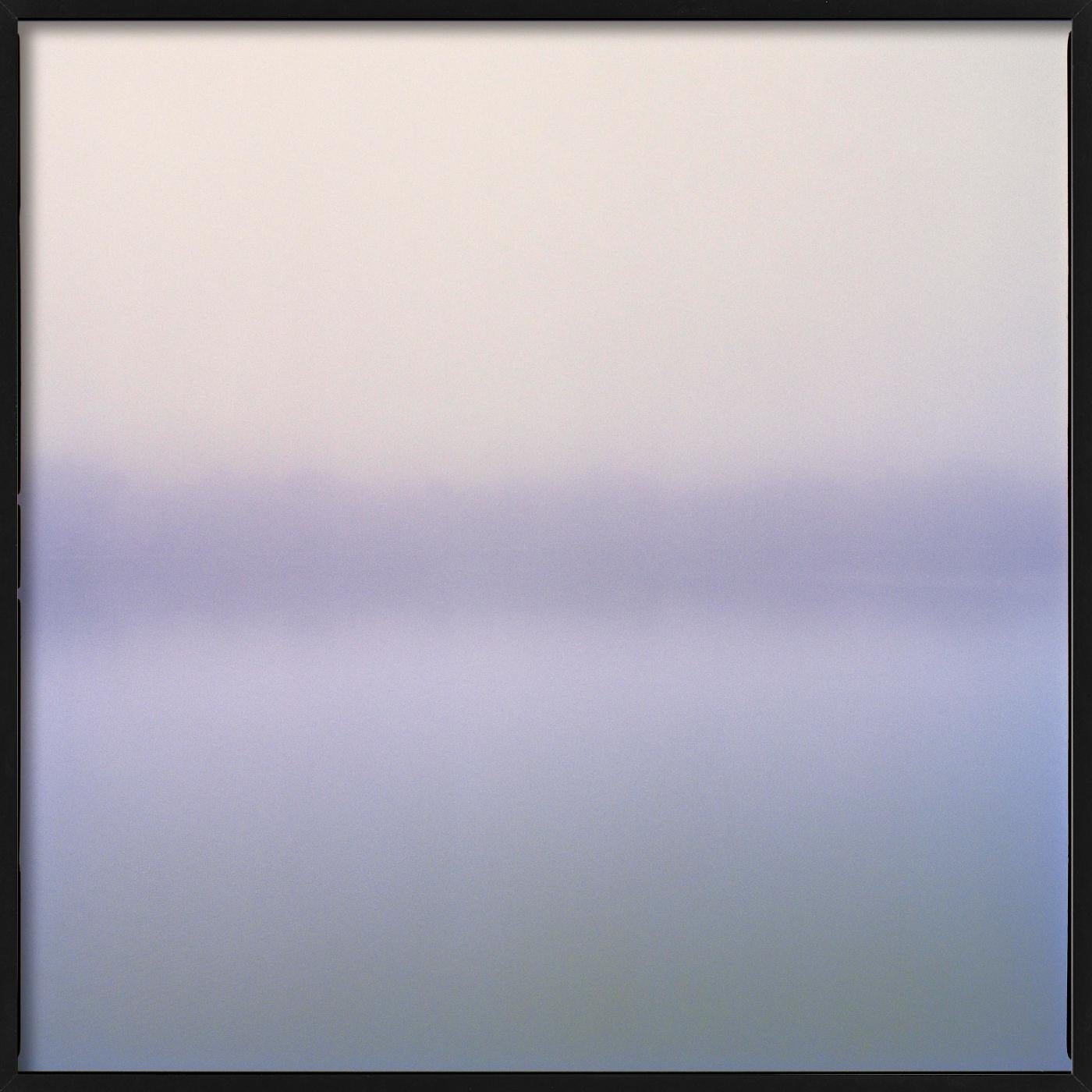 Lake III - Foggy Lake in pale Blue and Purple Tones, Fine Art Photography, 2021 - Gray Still-Life Photograph by Nigel Parry