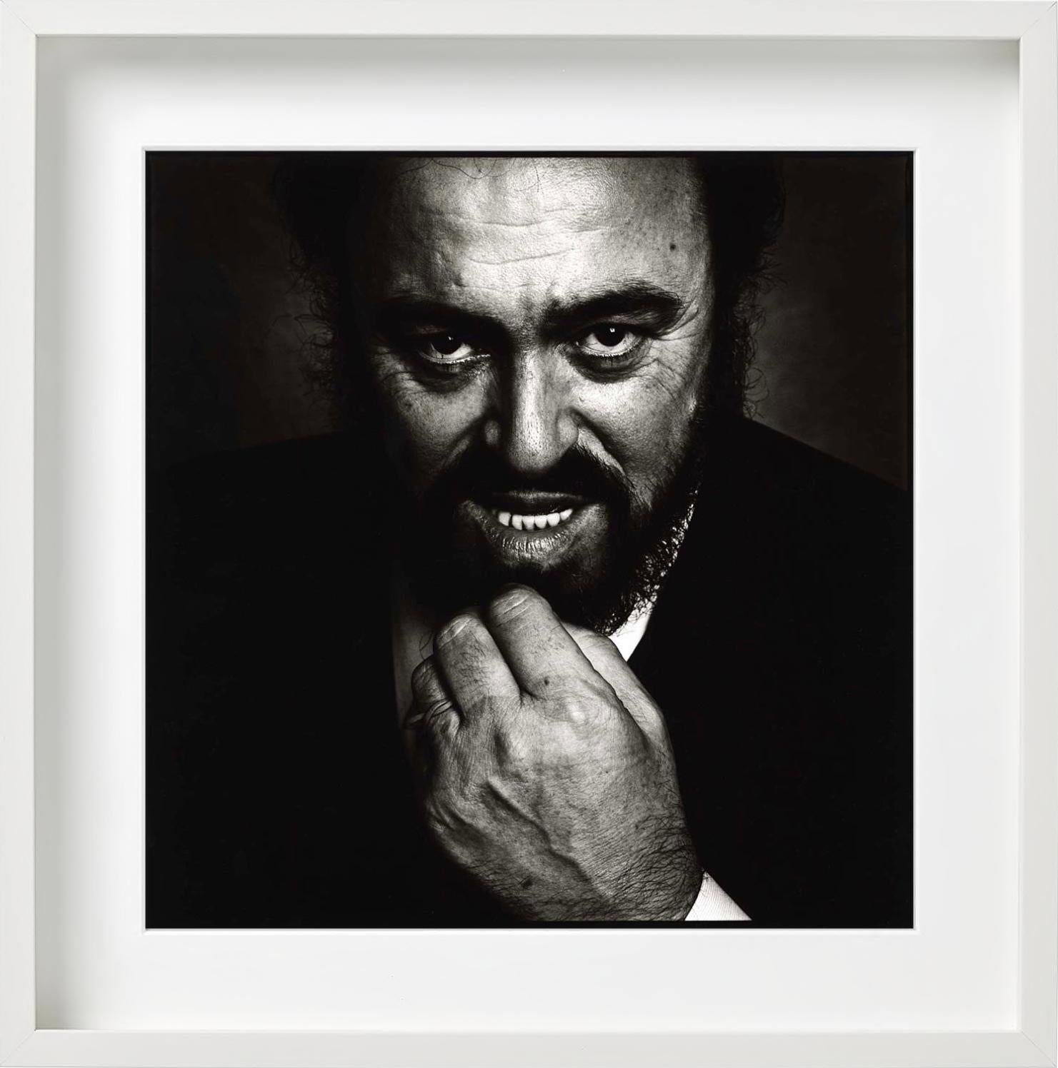 Closeup black and white portrait of the famous opera singer Luciano Pavarotti, photographed by Nigel Parry.

All prints are limited edition. Available in multiple sizes. High-end framing on request.

All prints are done and signed by the artist. The