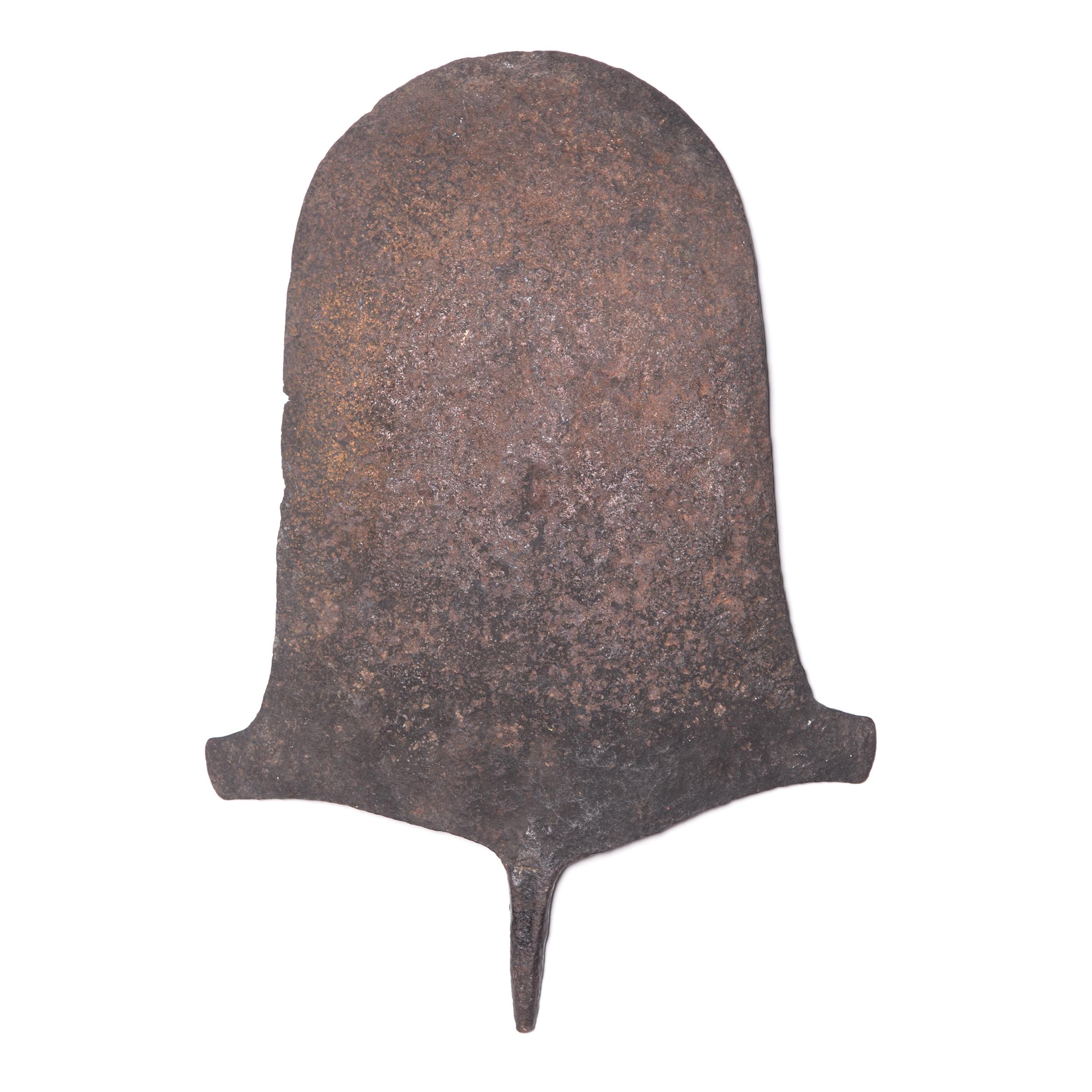 In many pre-colonial regions of Africa, iron was so valuable that tools often doubled as currencies for rare but significant transactions. This large iron form is a currency piece from the Afo peoples of northern Nigeria, and is modeled after the