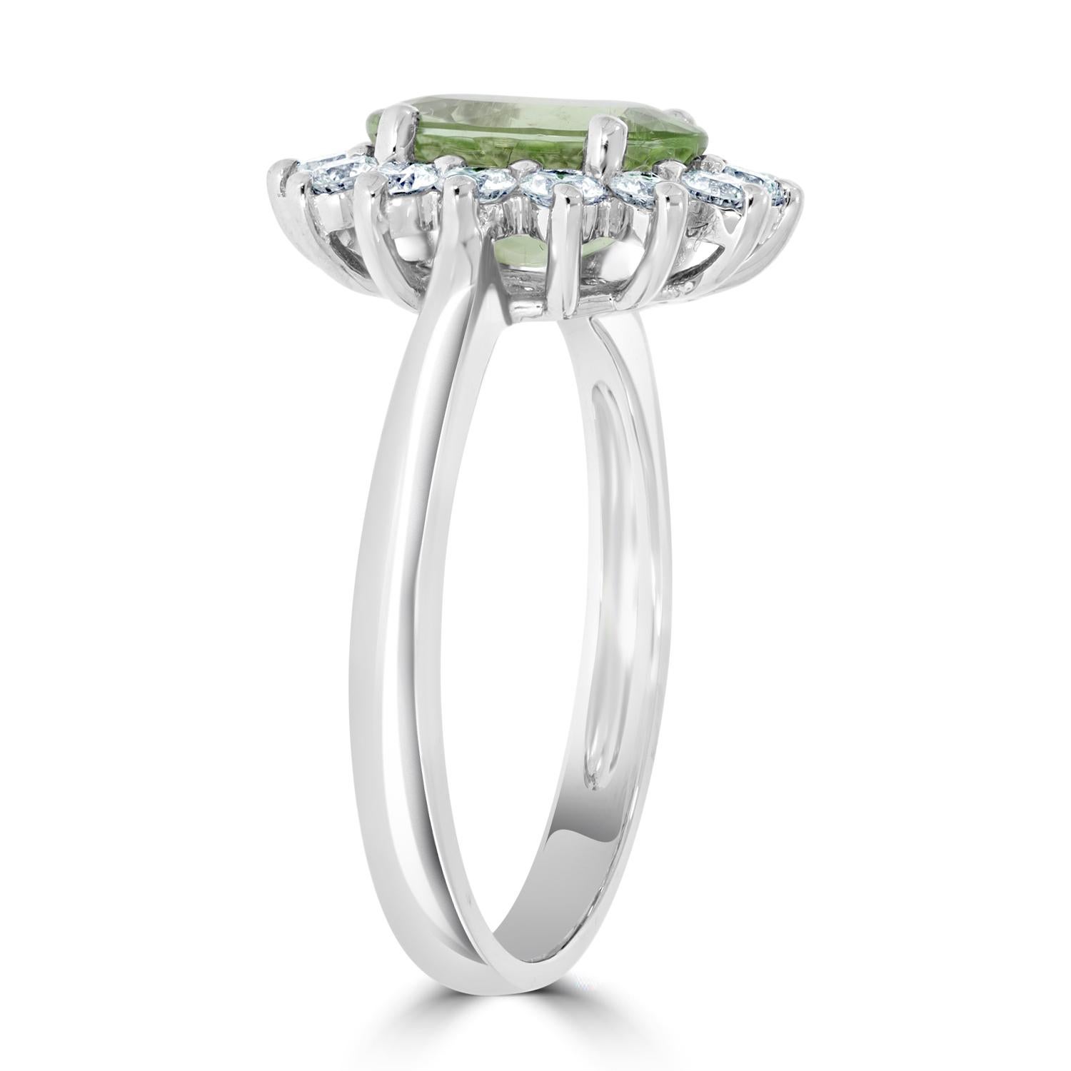 Contemporary Nigerian Green Paraiba Tourmaline Ring For Sale