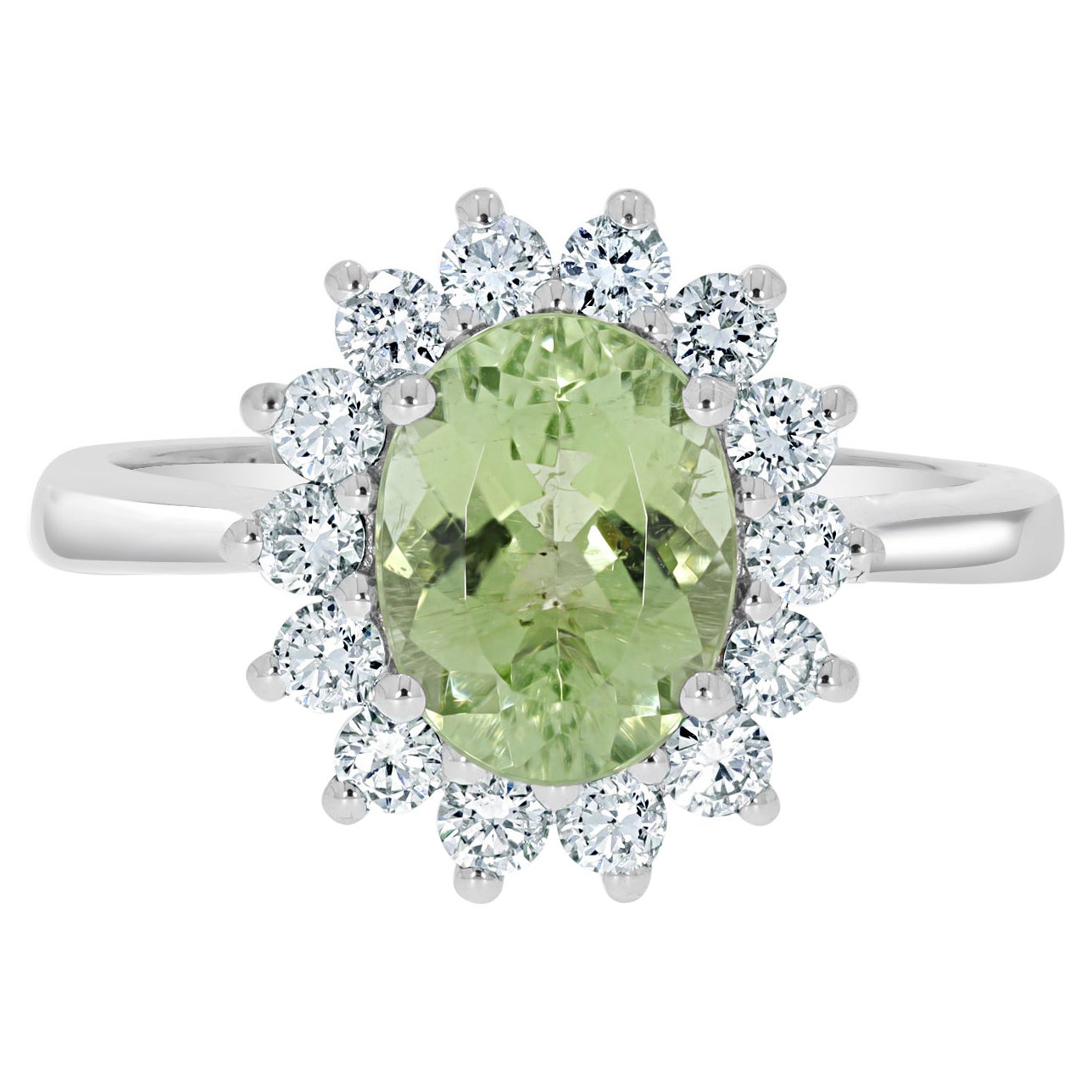 Bague en tourmaline verte de Paraiba (Nigerian Green Paraiba Tourmaline Ring) en vente