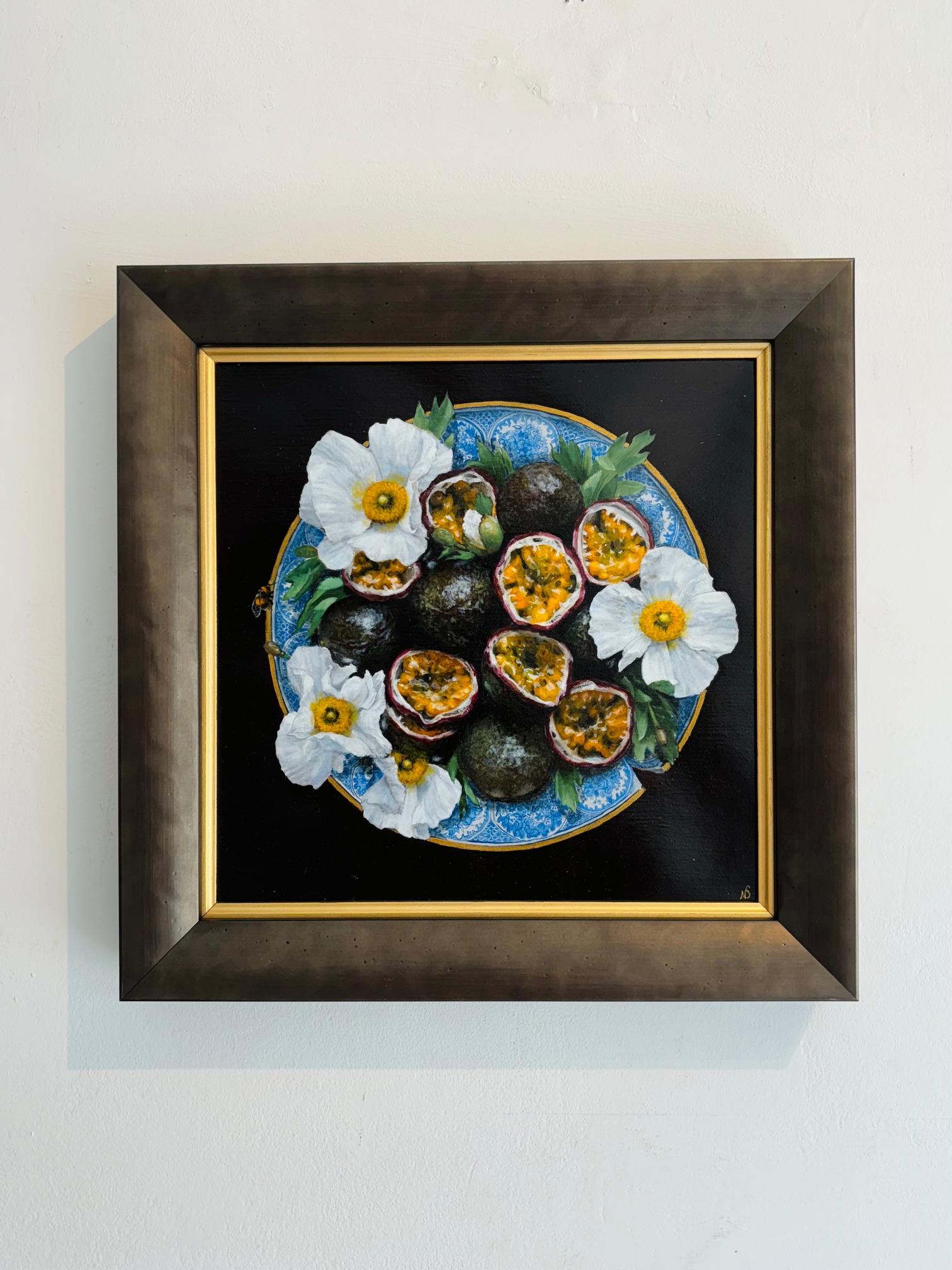 Ornamental Poppies  - original realism still life painting contemporary art - Painting by Niggy Dowler