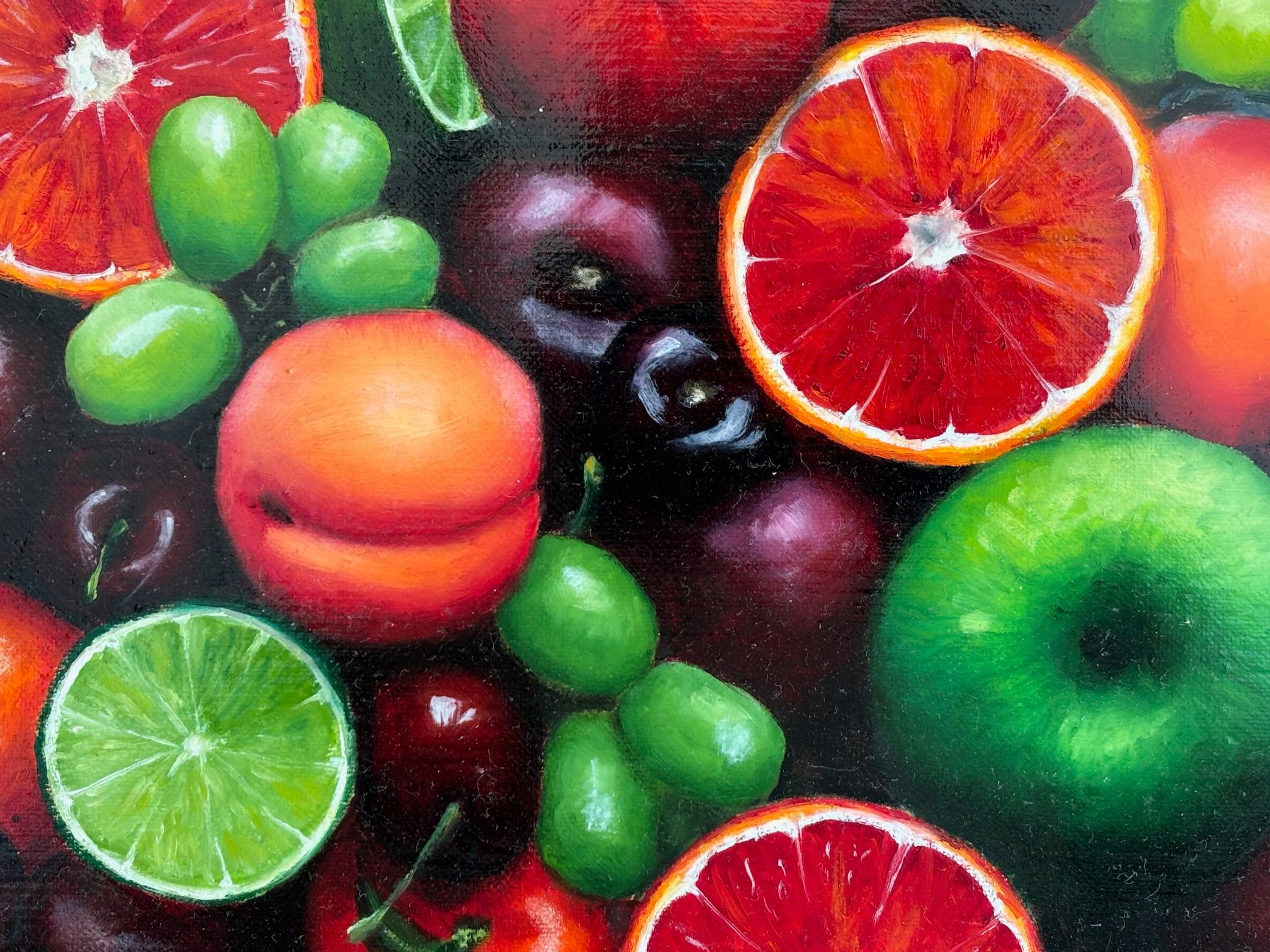 St. Clemente Lime - quadro originale di natura morta realistica arte contemporanea - Interior Painting Nero di Niggy Dowler