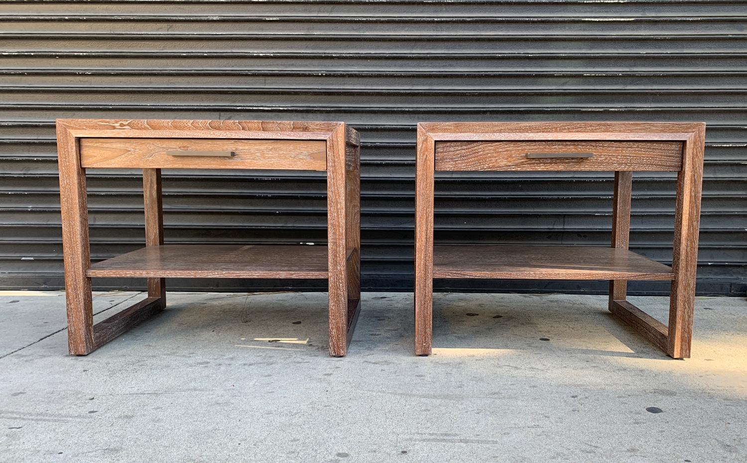 Cerused Nightstands or Side Tables by Altura in Ceruzed Walnut