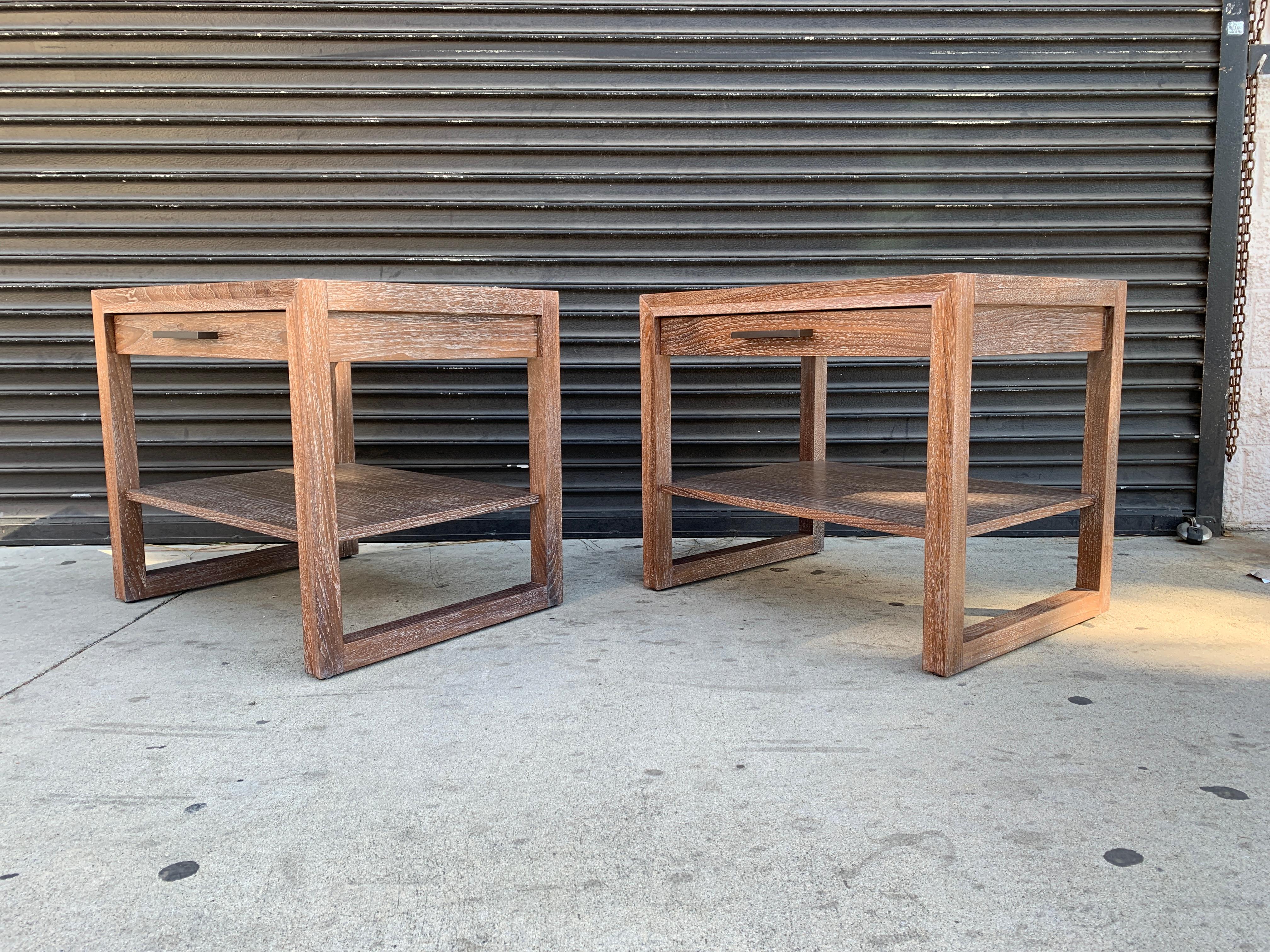 Nightstands or Side Tables by Altura in Ceruzed Walnut In Good Condition In Los Angeles, CA