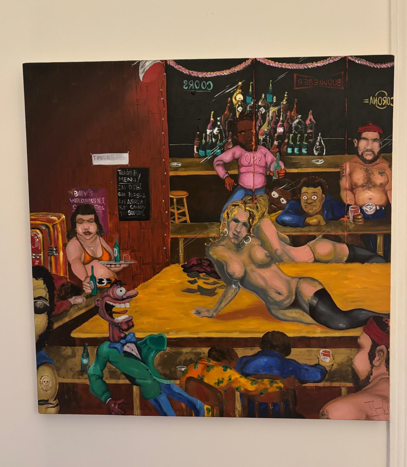 Einzigartiges und seltenes Werk von Chris Daze Ellis, besser bekannt unter dem Namen 'Daze', mit dem Titel 'Night at Billy's'.