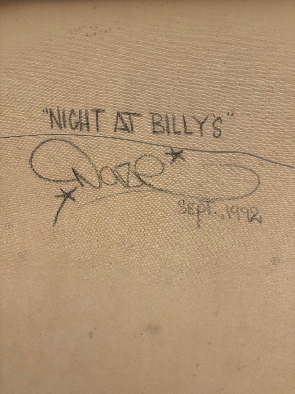 „Night at Billy's“, Gemälde von Daze (Ende des 20. Jahrhunderts) im Angebot