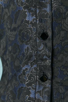 Night blue, black and lurex Damask skirt-suit Guy Laroche