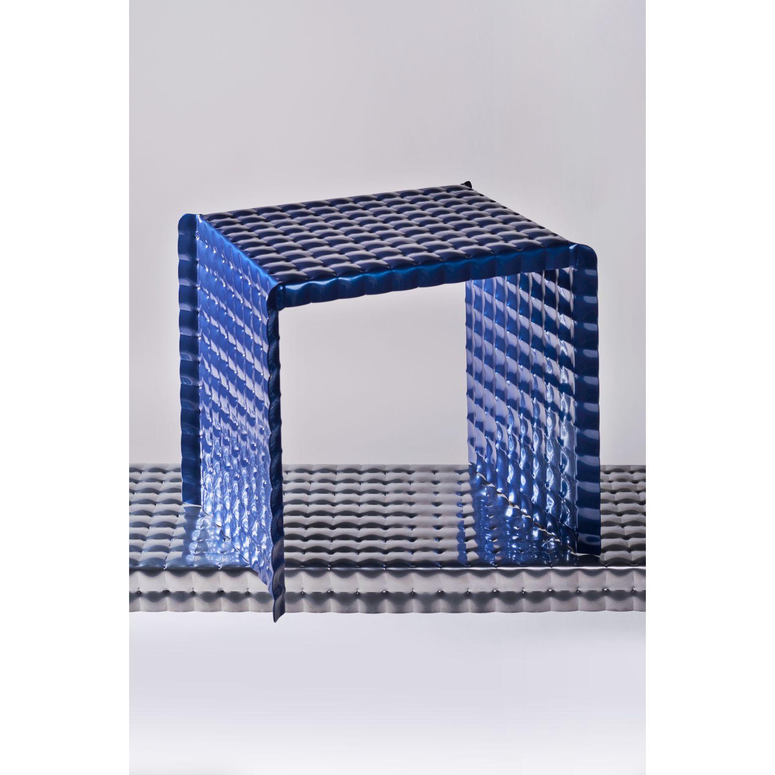 Dutch Night Blue Pressure Stool by Tim Teven For Sale