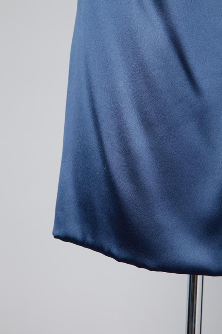 Combinaison jupe de nuit en velours de soie et satin de soie bleu nuit Givenchy Haute-Couture numérotée Pour femmes en vente