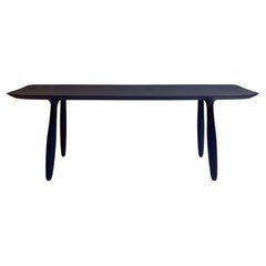 Night Blue Stained Ash Daiku Bench 120 by Victoria Magniant