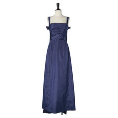 Night blue taffetas evening dress attributed to Christian Dior F.W 1957/58