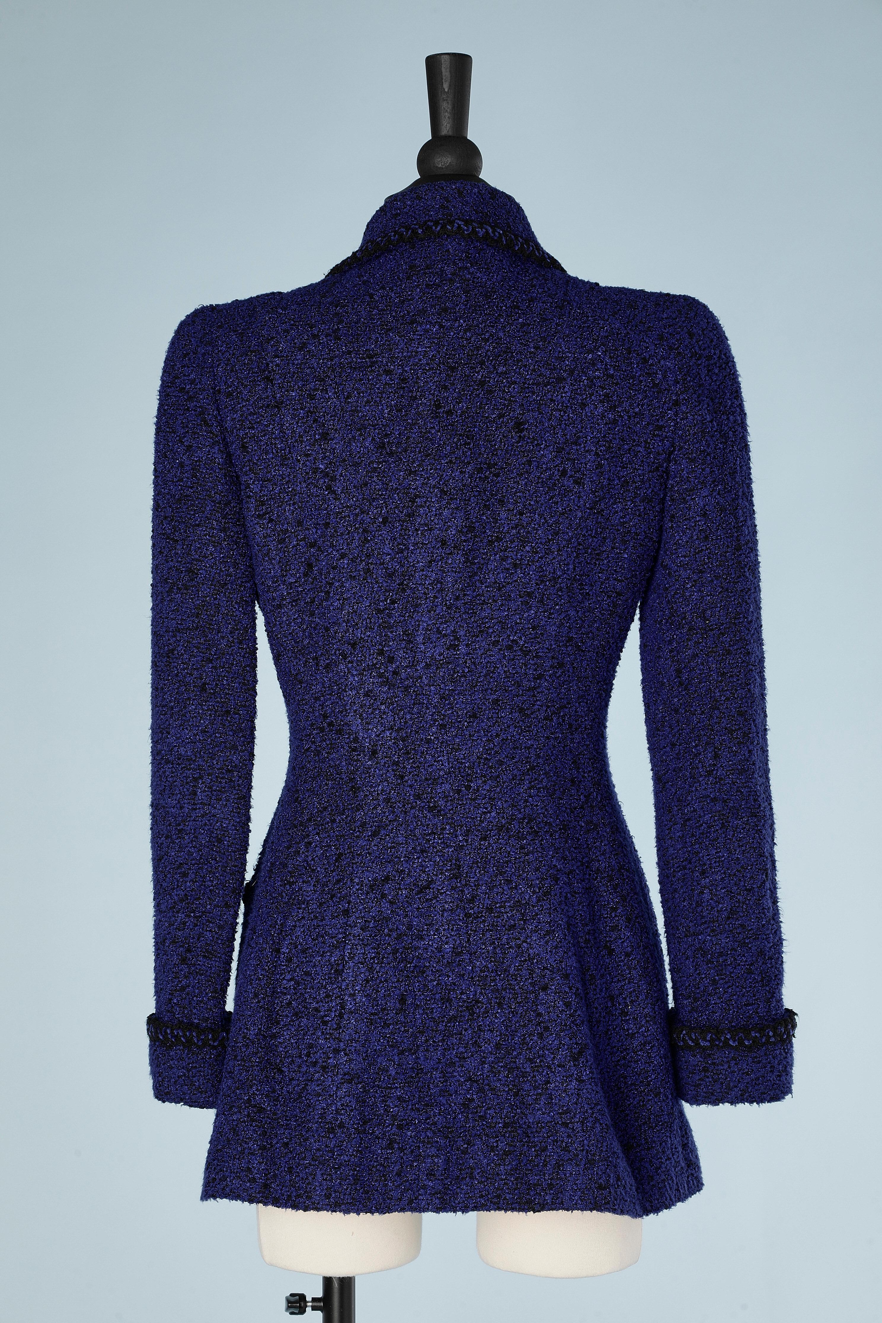 Night blue tweed double-breasted jacket Chanel Boutique  2