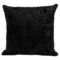 Night Deser Karakul Lamb Fur Pillow Cushion by Muchi Decor