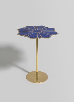 Night Jasmine Side Table Large in Brass & Semi Precious Stone