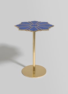 Night Jasmine Side Table Small in Brass & Semi Precious Stone