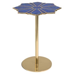 Night Jasmine Side Table Small in Brass & Semi Precious Stone