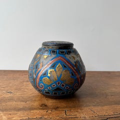 Night Light Lamp by Paul Fouillen – Painted Glass – 20th Century