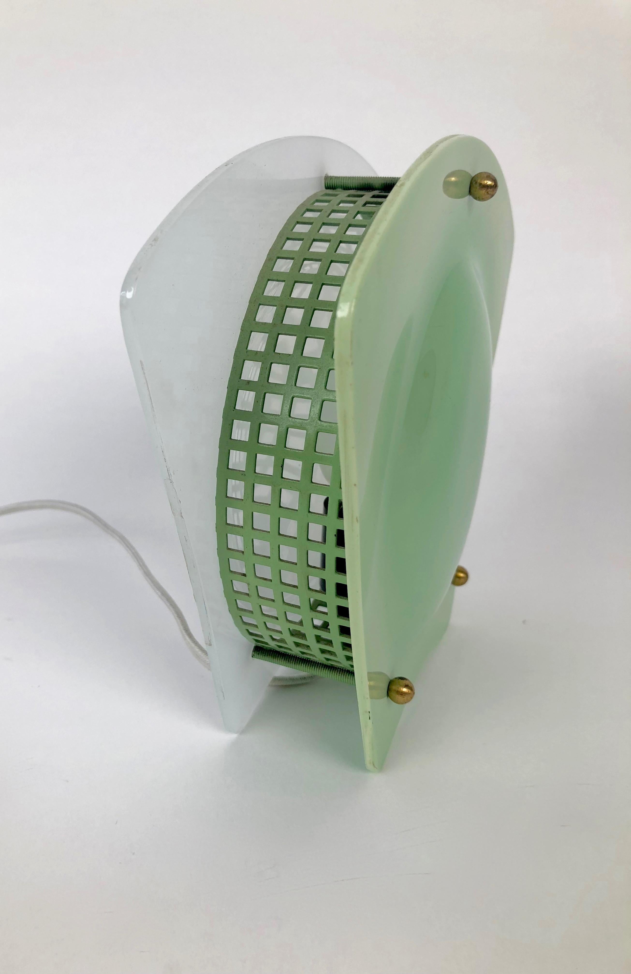Mid-Century Modern Night Light, with Green and White Shades in Plastic, 1950's, Austria For Sale