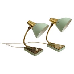 Vintage Night Lights or Table Lamps in Mint Green and Gold, 1960s