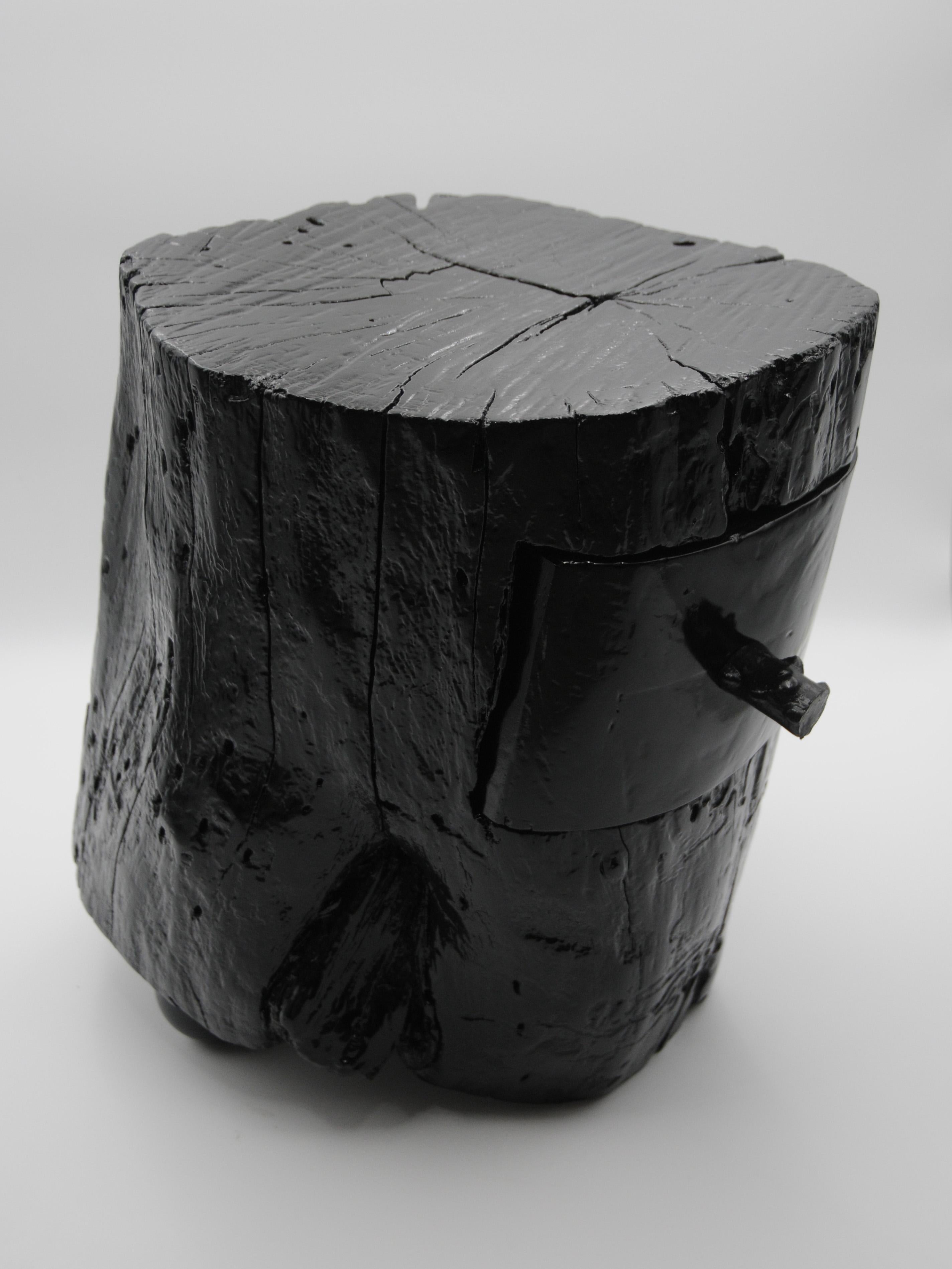 Post-Modern Night Log / Nightstand Sculptural Side Table For Sale
