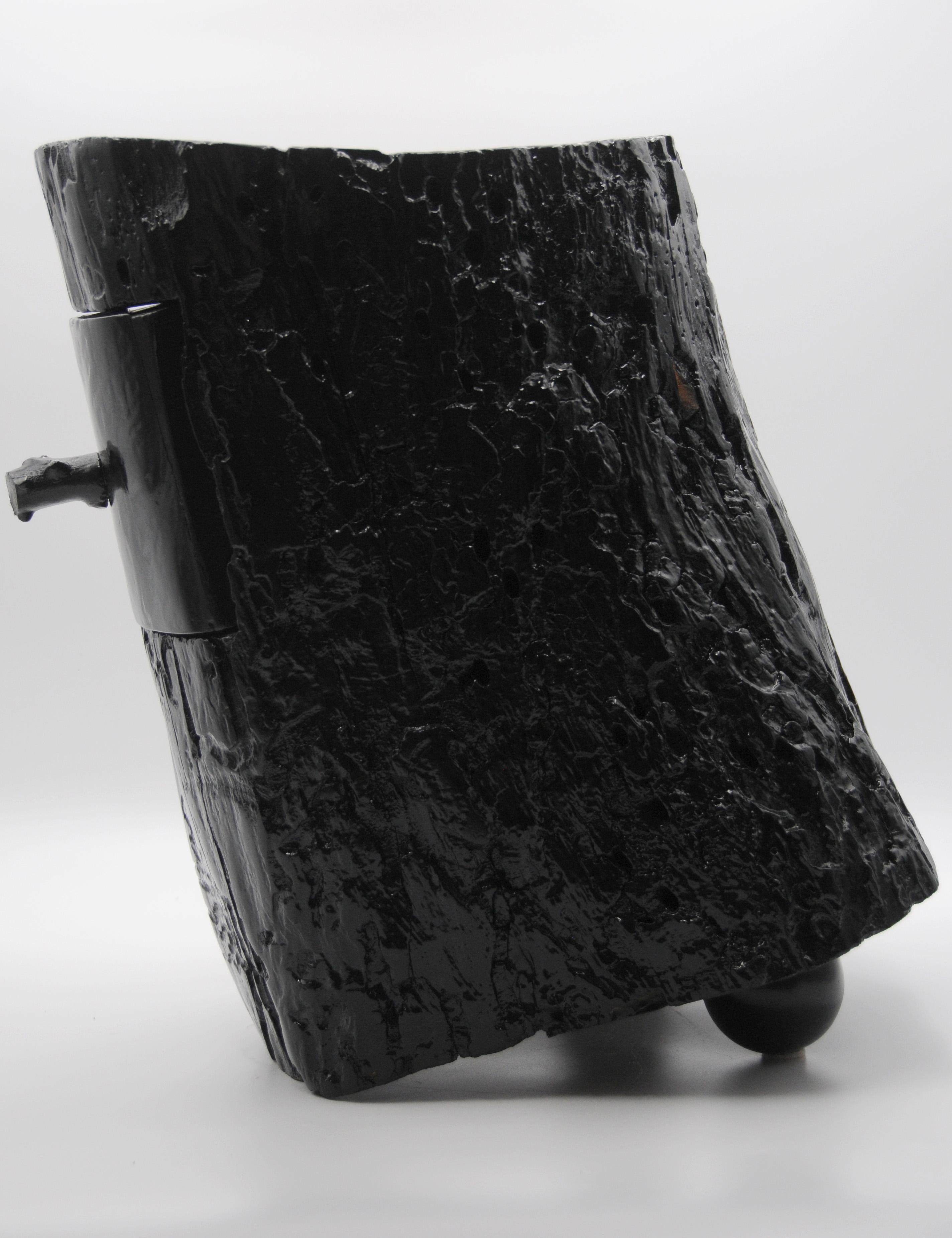 Mexican Night Log / Nightstand Sculptural Side Table For Sale