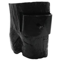 Night Log Unique Bedside Table in Lacquered Reclaimed Tree Trunk by Panorammma