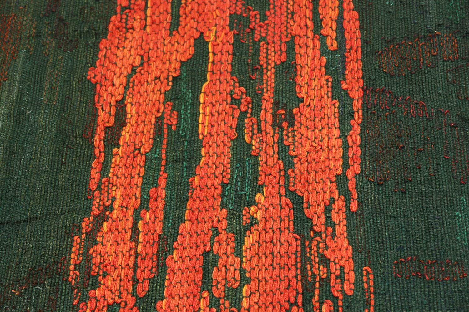 “Night Mirror” by Brita Molin Vintage Scandinavian Carpet. 9' x 13' 7