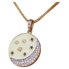 Night Necklace, Diamonds and Sapphires in Yellow Gold Night Necklace, Diamonds and Sapphires in Yellow Gold