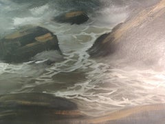 Night Ocean Scene with Waves Crashing by Artist Bruno Di Giulio