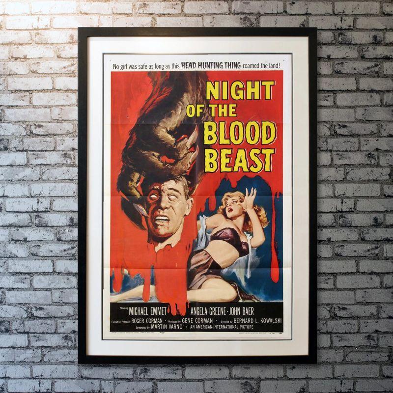 Night of The Blood Beast, Unframed Poster, 1958

Original One Sheet (27 x 41 inches). Roger Corman AIP horror with Michael Emmet, Angela Greene.An astronaut is killed on reentry to Earth, but his body is seeded with rapidly gestating