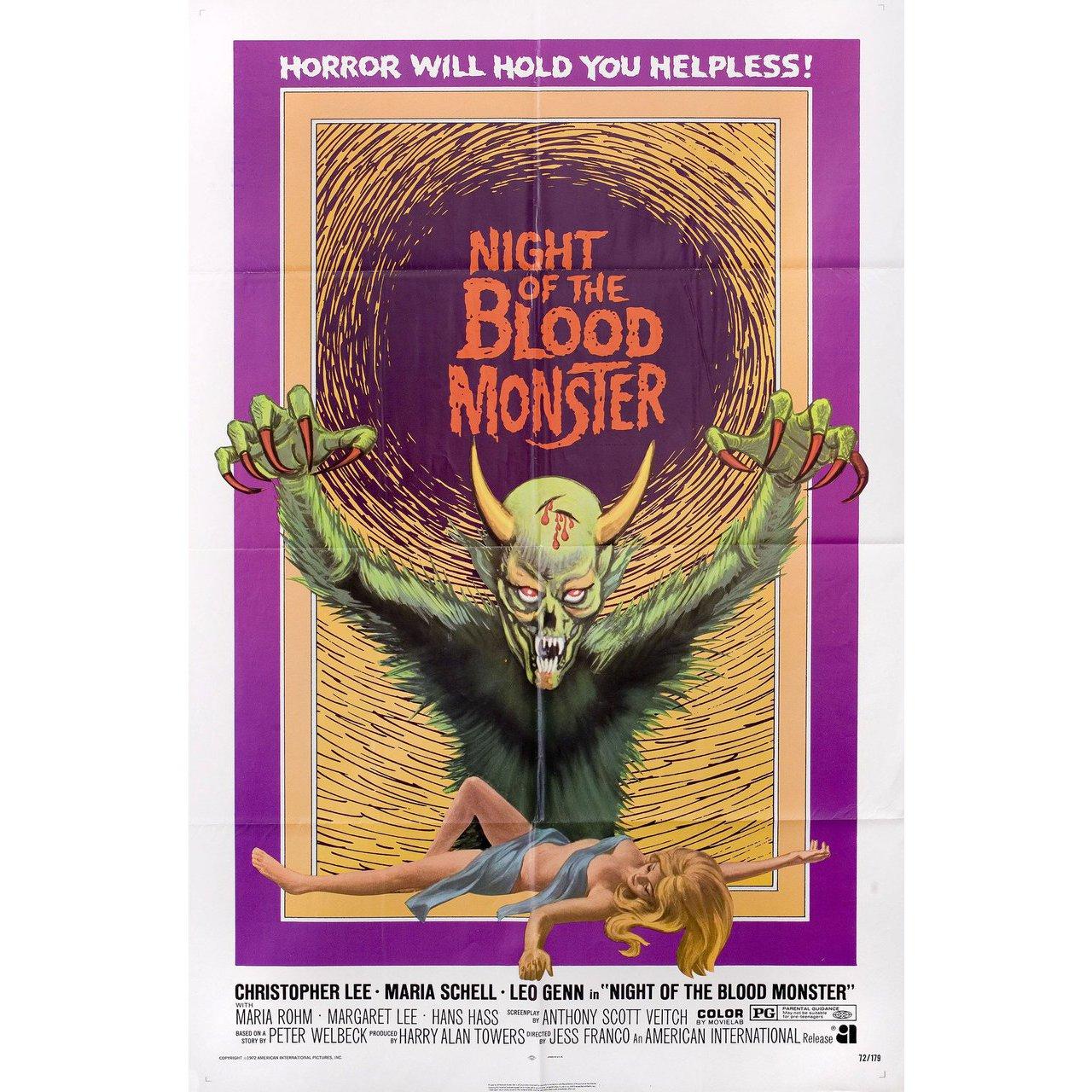 American Night of the Blood Monster 1972 U.S. One Sheet Film Poster