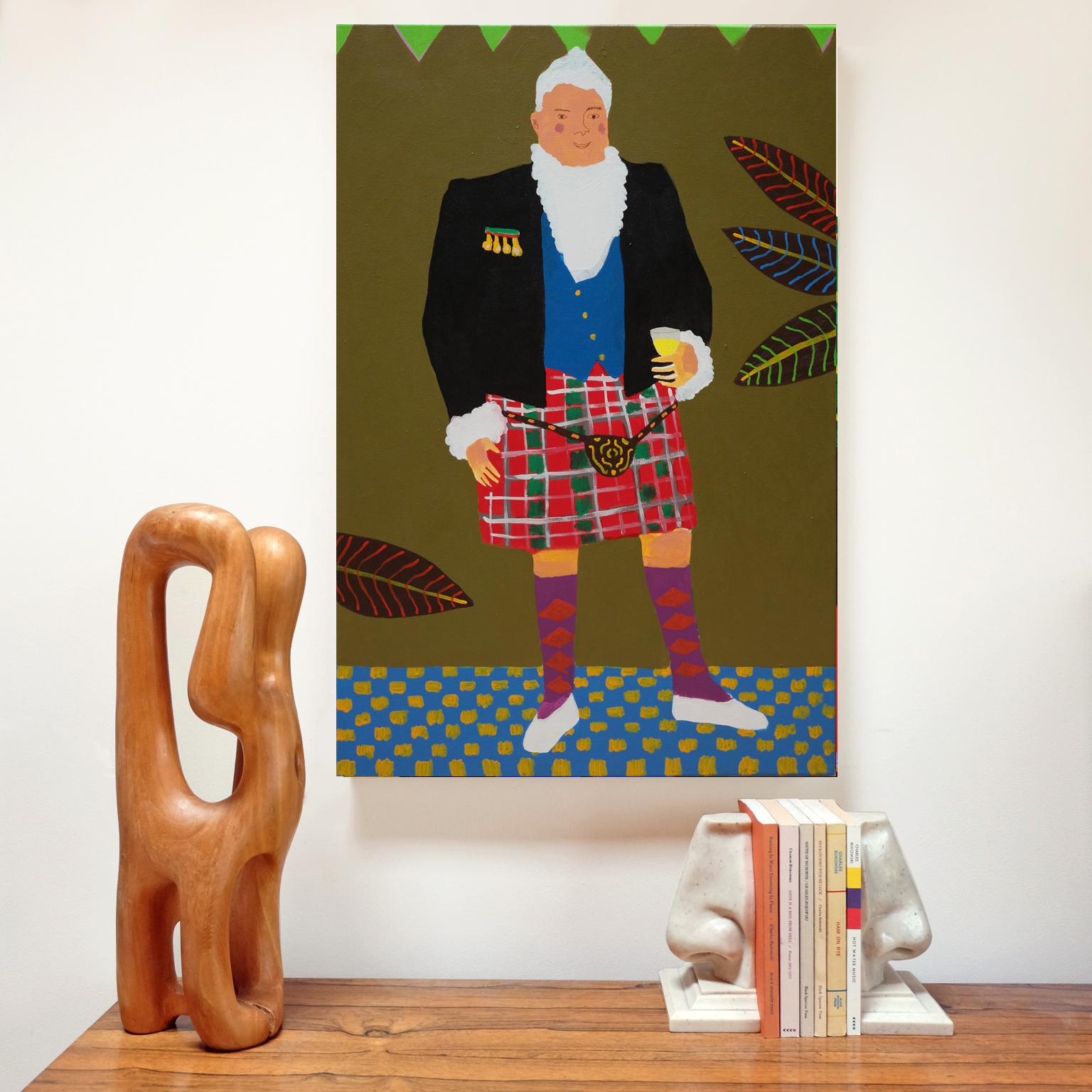'Night on the Tiles' Portrait Painting by Alan Fears Pop Art Kilt, Scotland In New Condition For Sale In Nottingham, Nottinghamshire