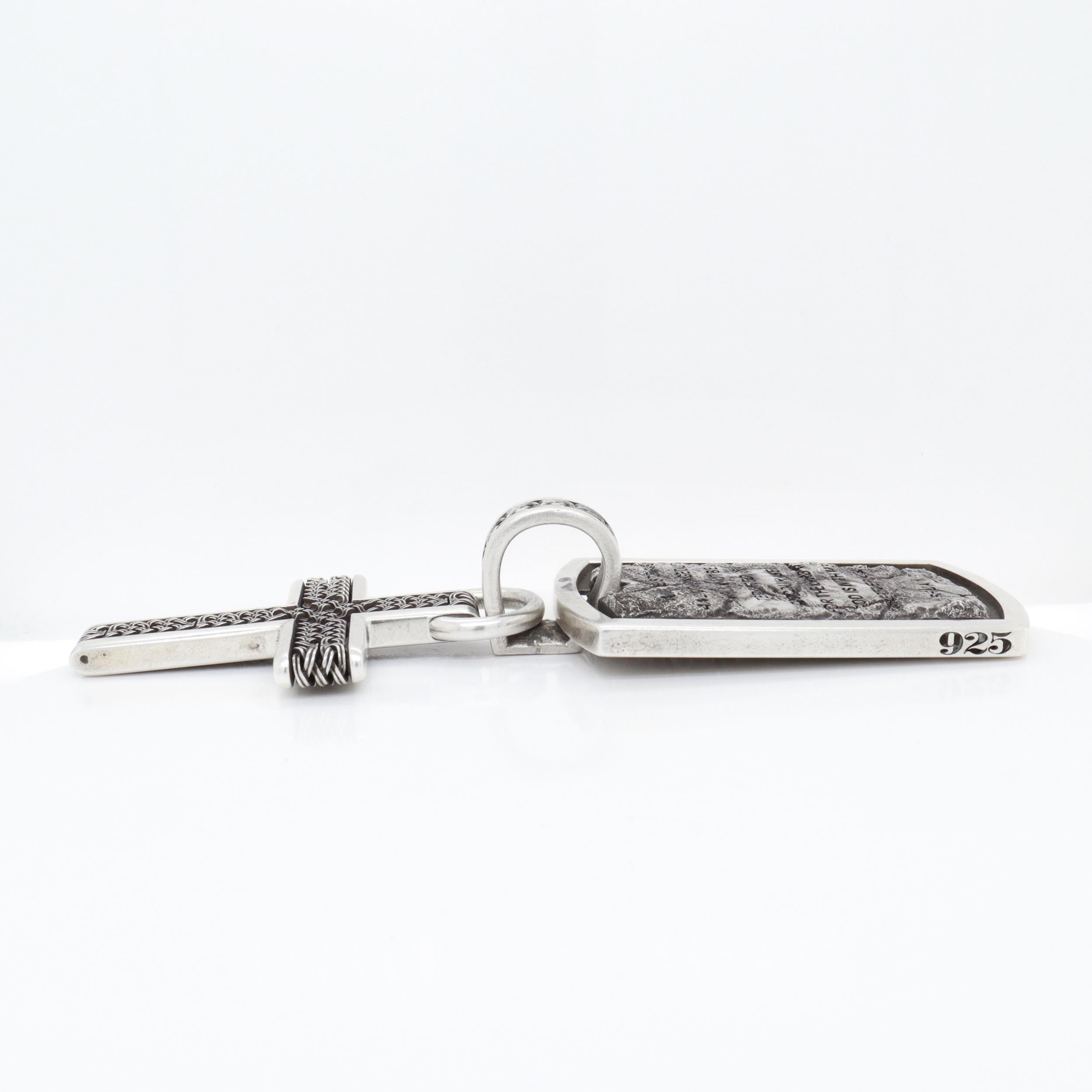 Ciondolo per collana e croce Joshua in argento Sterling Night Rider in vendita 5