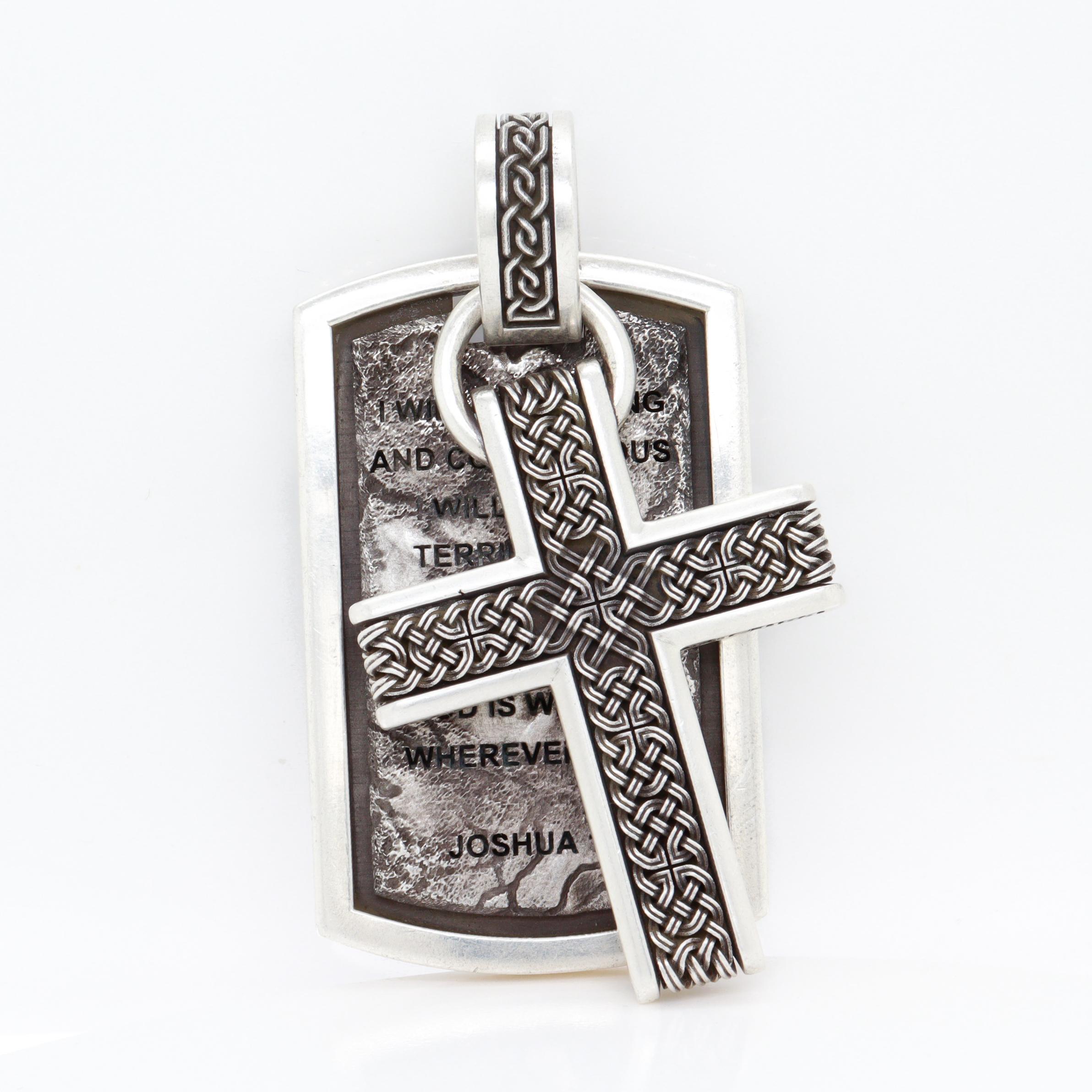 Uomo Ciondolo per collana e croce Joshua in argento Sterling Night Rider in vendita