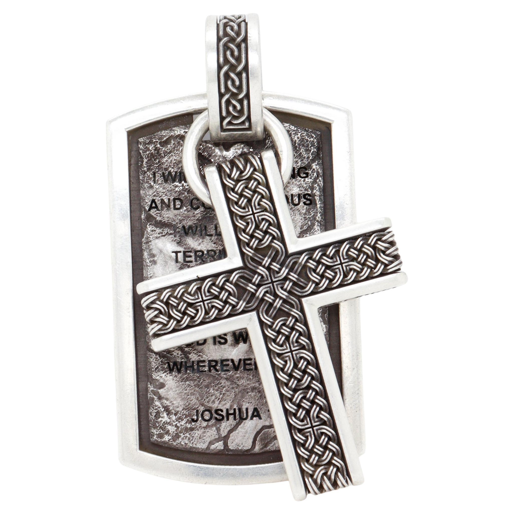 Ciondolo per collana e croce Joshua in argento Sterling Night Rider in vendita