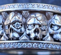 Night Rider USA 14k Diamant Schädelring Eternity-Ring Herren 14k Weißgold Gr. 13