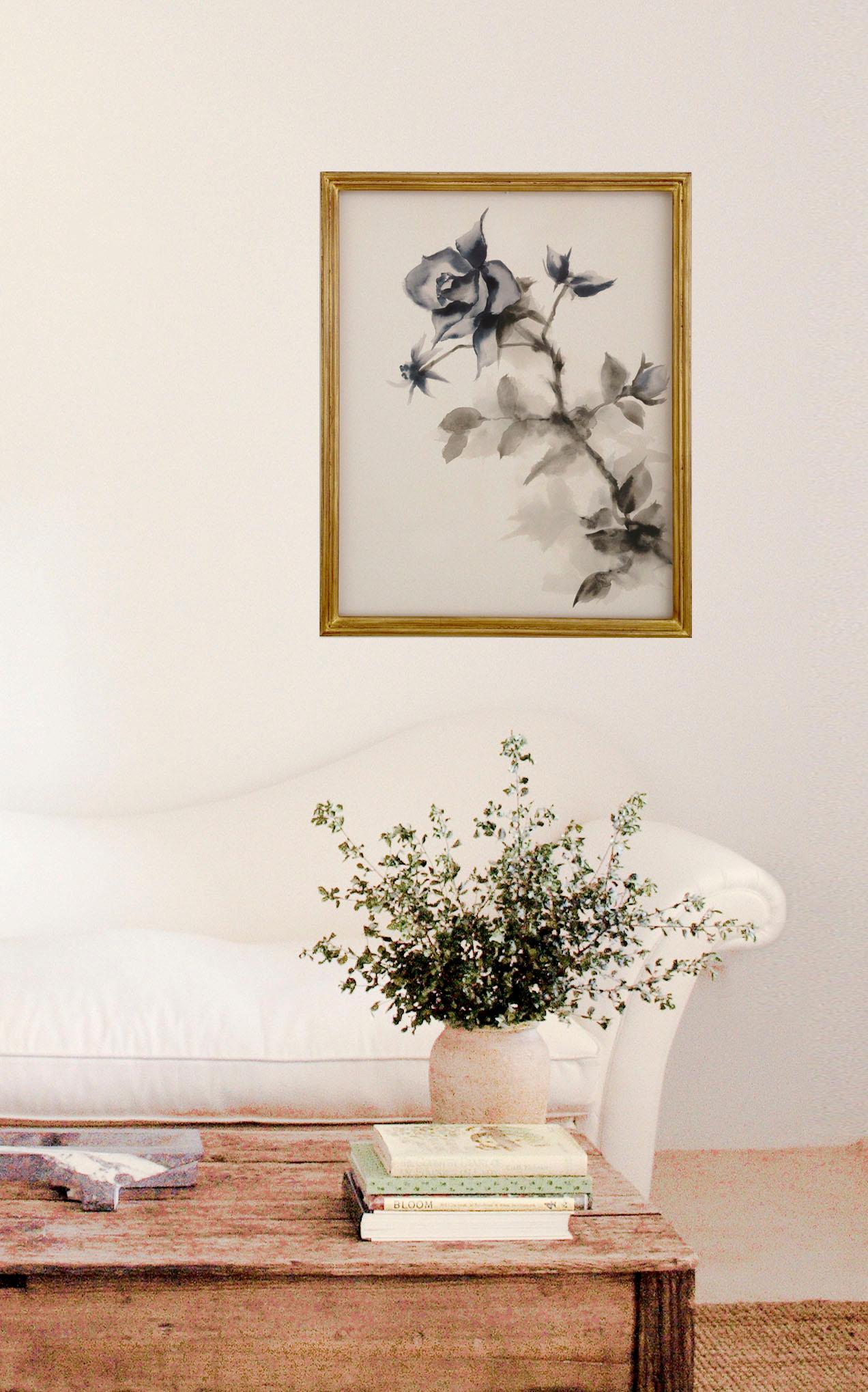 This charming and sophisticated wall decoration has been entirely hand-painted on 100% natural cotton paper, using the sumi-e technique inspired by ancient Korean paintings. Particularly ideal as an eye-catching complement to any decorative style.