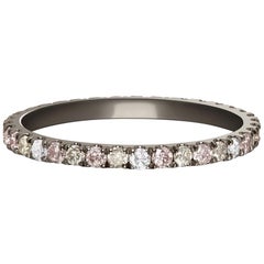 Night Sky, Eternity Ring with Pink, Grey and White Diamonds