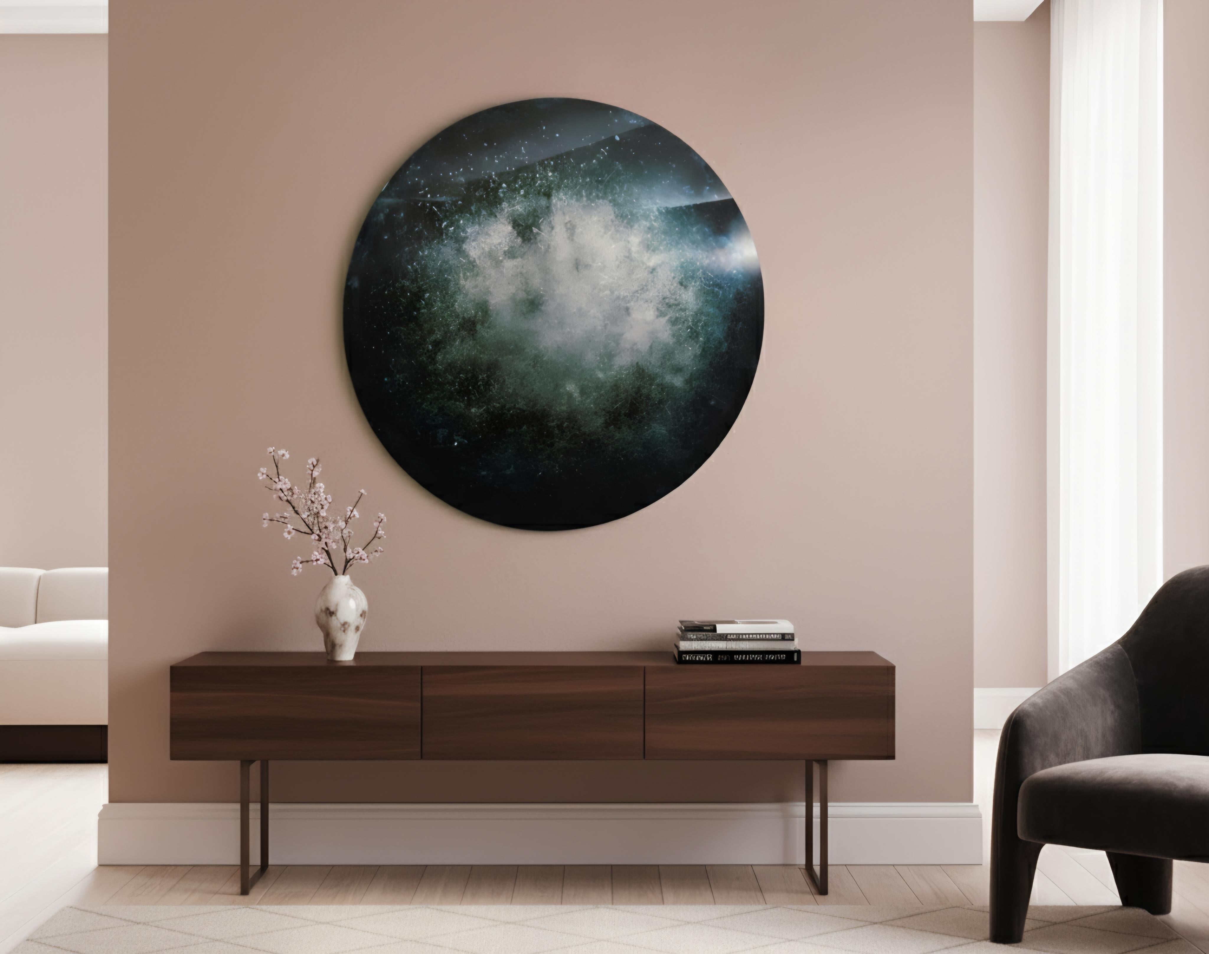 Laminé Miroir rond rétro-éclairé par LED Night Sky de MikusGlass en vente