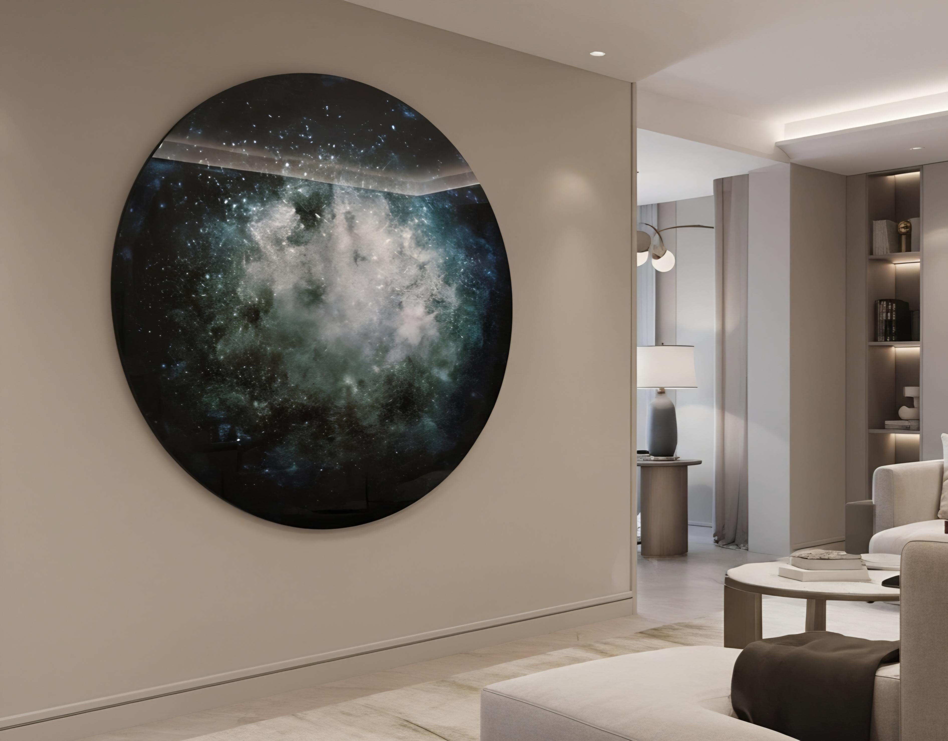 Miroir rond rétro-éclairé par LED Night Sky de MikusGlass Neuf - En vente à Skalica, SK