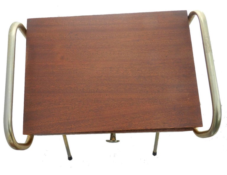 20th Century Nightstand Jacques Hitier Style Midcentury circa 1950 Side Cabinet Bedside Table For Sale